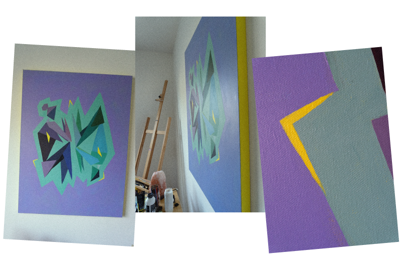 Painting collage titled Together Alone