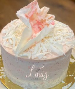 Strawberry Champagne Cake by Lena's Cakes