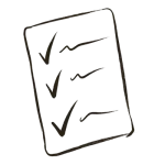 Hand drawn checklist icon.