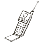 Hand drawn phone icon.