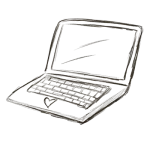 Hand drawn laptop icon